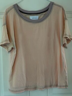 Current/Elliott Pale Pink Short Sleeve Tee with Gray Trim Size 1